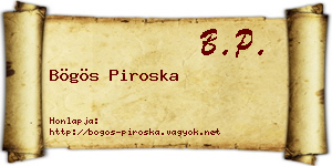 Bögös Piroska névjegykártya