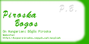 piroska bogos business card