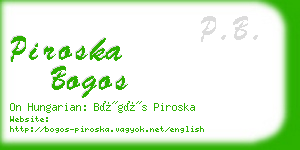 piroska bogos business card